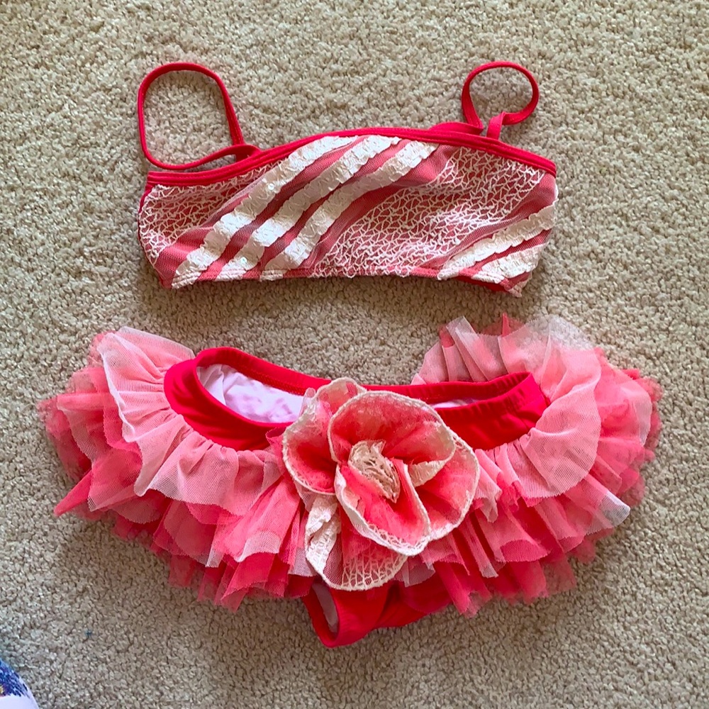 Isobella & Chloe Coral Bikini (size 6x)